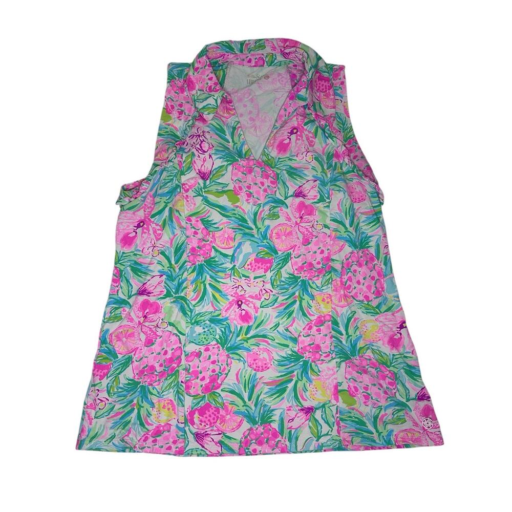 Lilly Pulitzer Luxletic Martina Polo Tank Top Size Large